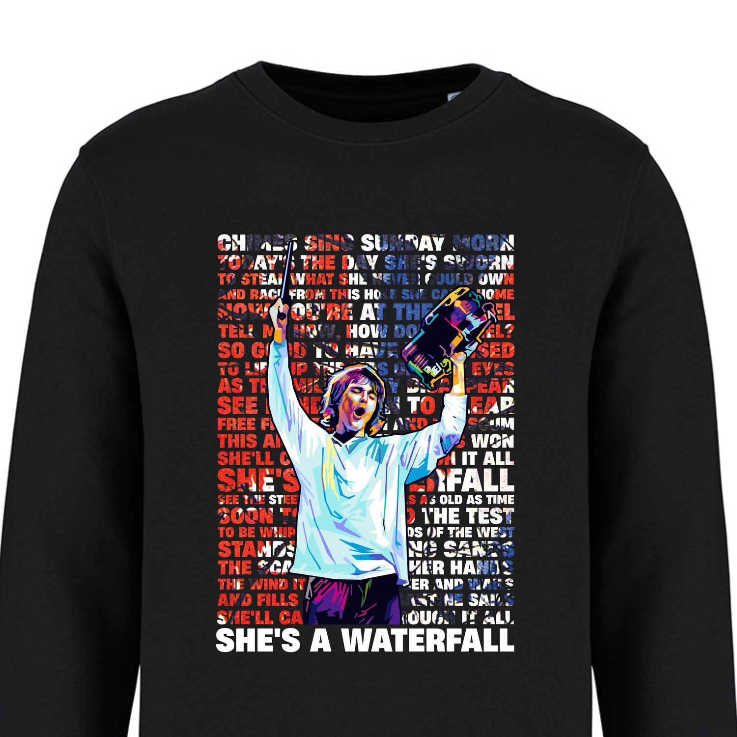 Roses Waterfall Sweatshirt, COLOUR: BLACK