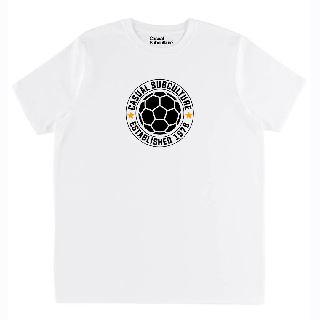 Casual Subculture Retro Football T Shirt, COLOUR: WHITE