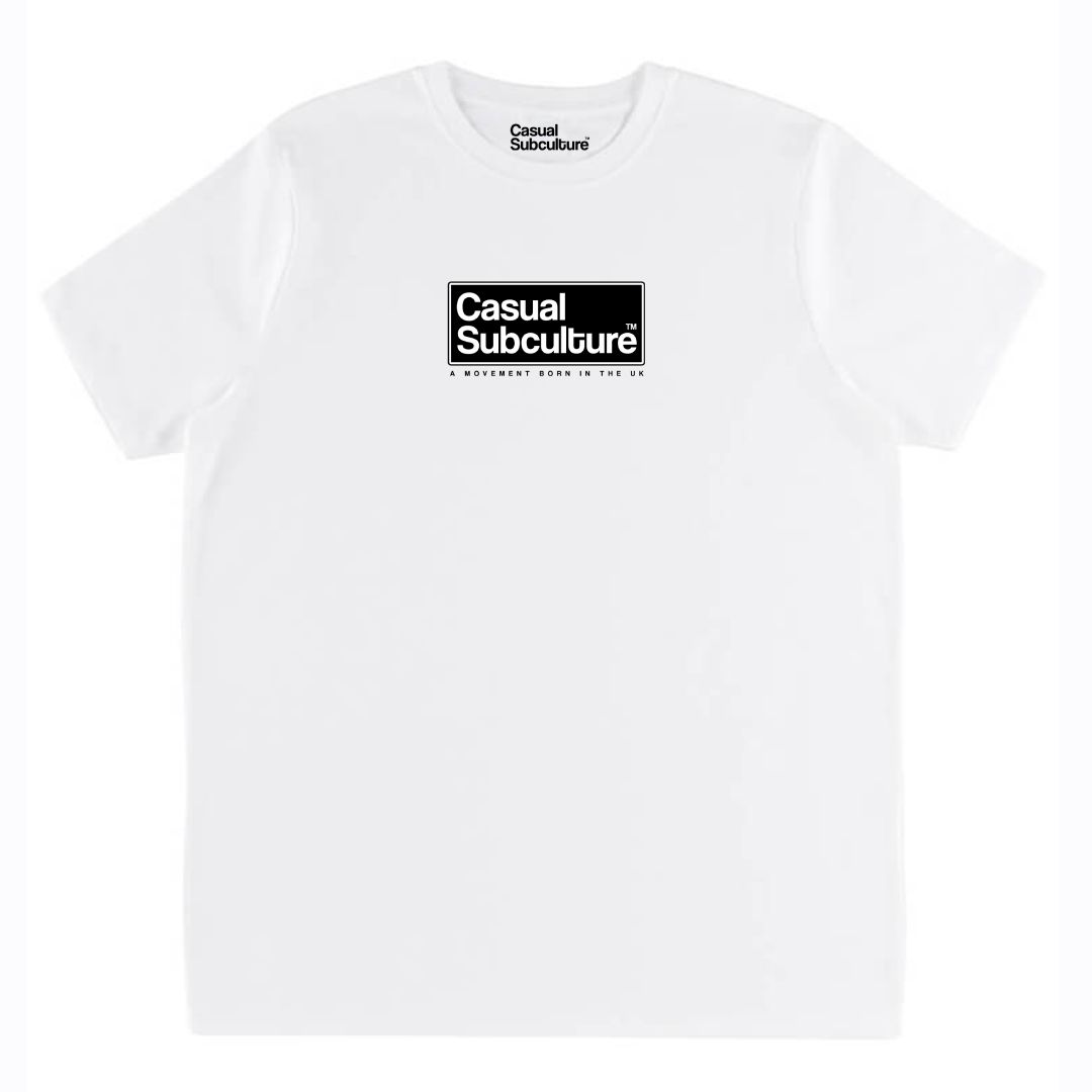 Casual Subculture Box Logo T Shirt, COLOUR: WHITE
