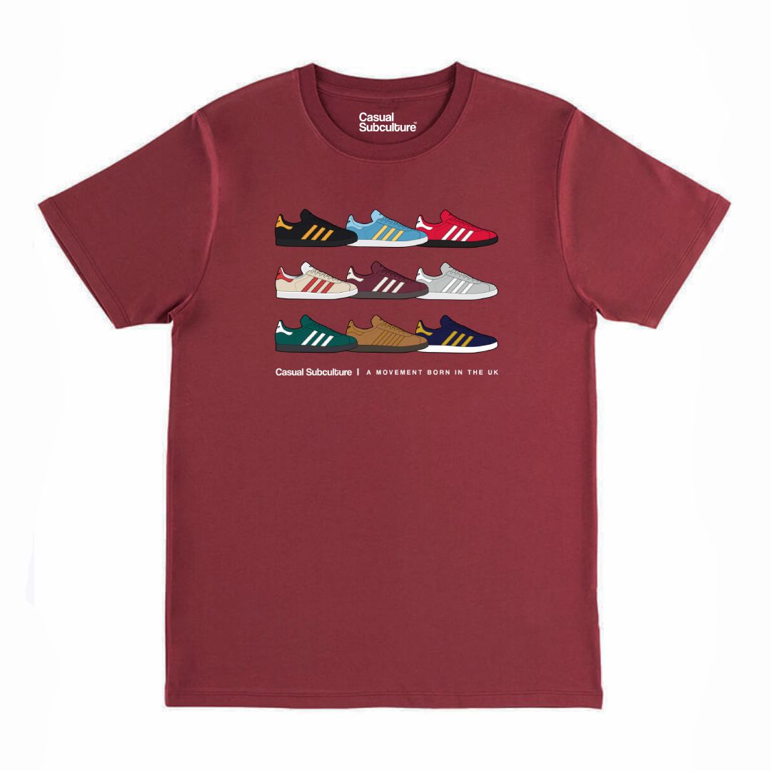 *New* Gazelle T Shirt, COLOUR: BURGUNDY