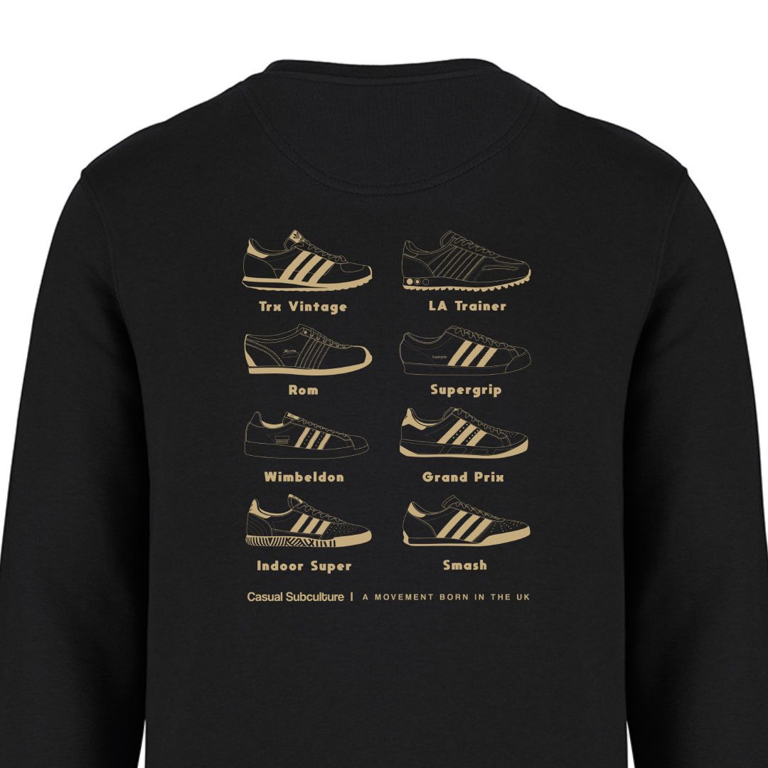 Vintage Trainer Backprint Sweatshirt, COLOUR: BLACK