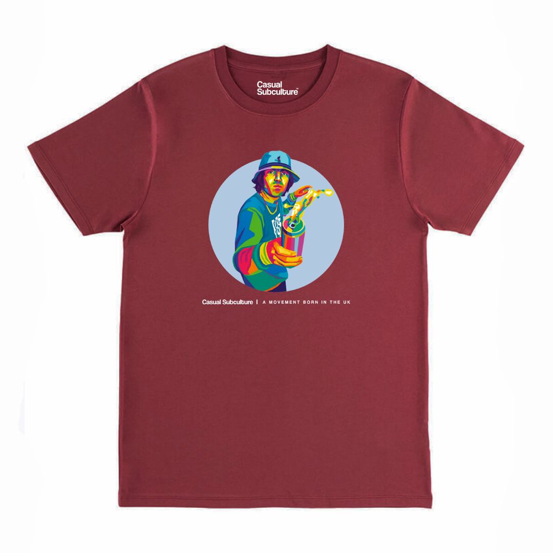 CS Liam Beer Can T Shirt, COLOUR: BURGUNDY