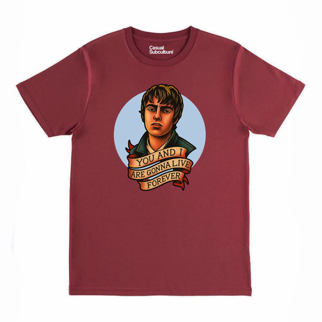 CS Liam Tattoo Style T Shirt, COLOUR: BURGUNDY