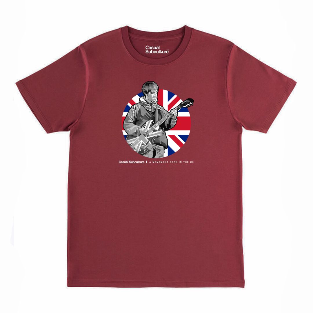 CS Noel Union Jack Circle T Shirt, COLOUR: BURGUNDY