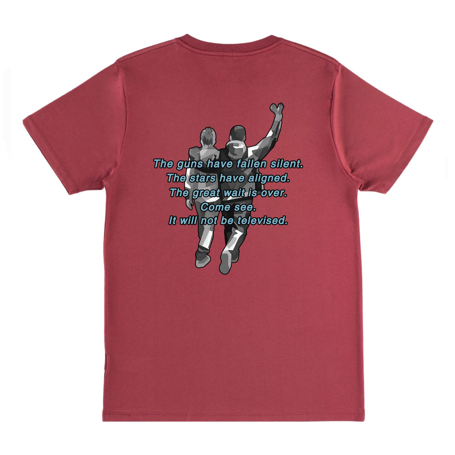 CS Brothers Quote (Backprint) T Shirt, COLOUR: BURGUNDY