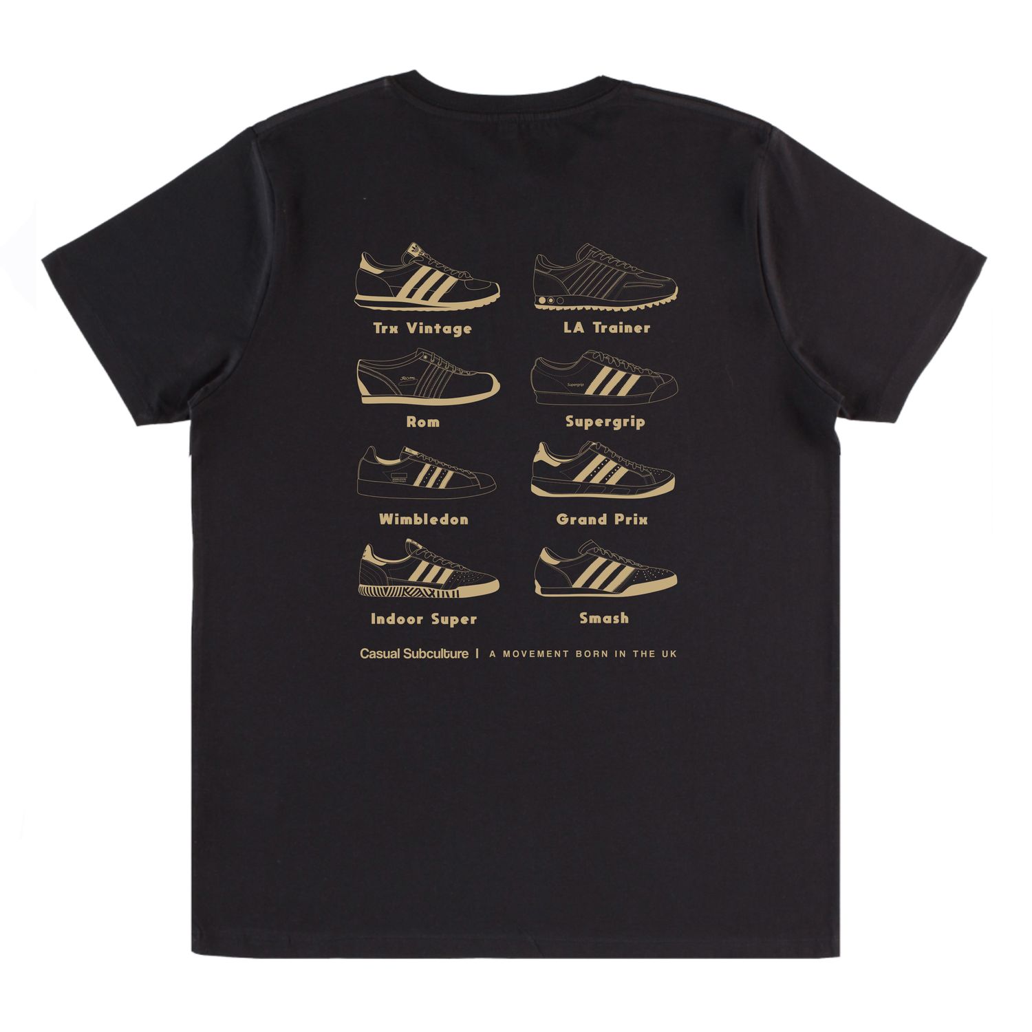 Vintage Trainer Backprint T Shirt, COLOUR: BLACK