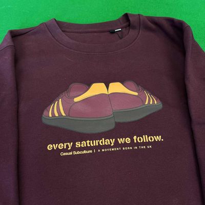 Every Saturday we Follow Sweatshirt - Burgundy  - MEDIUM