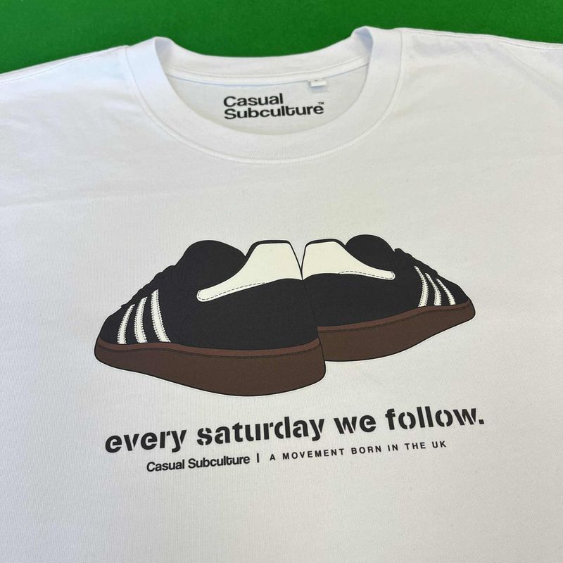 Every Saturday we Follow T Shirt - White  - LARGE