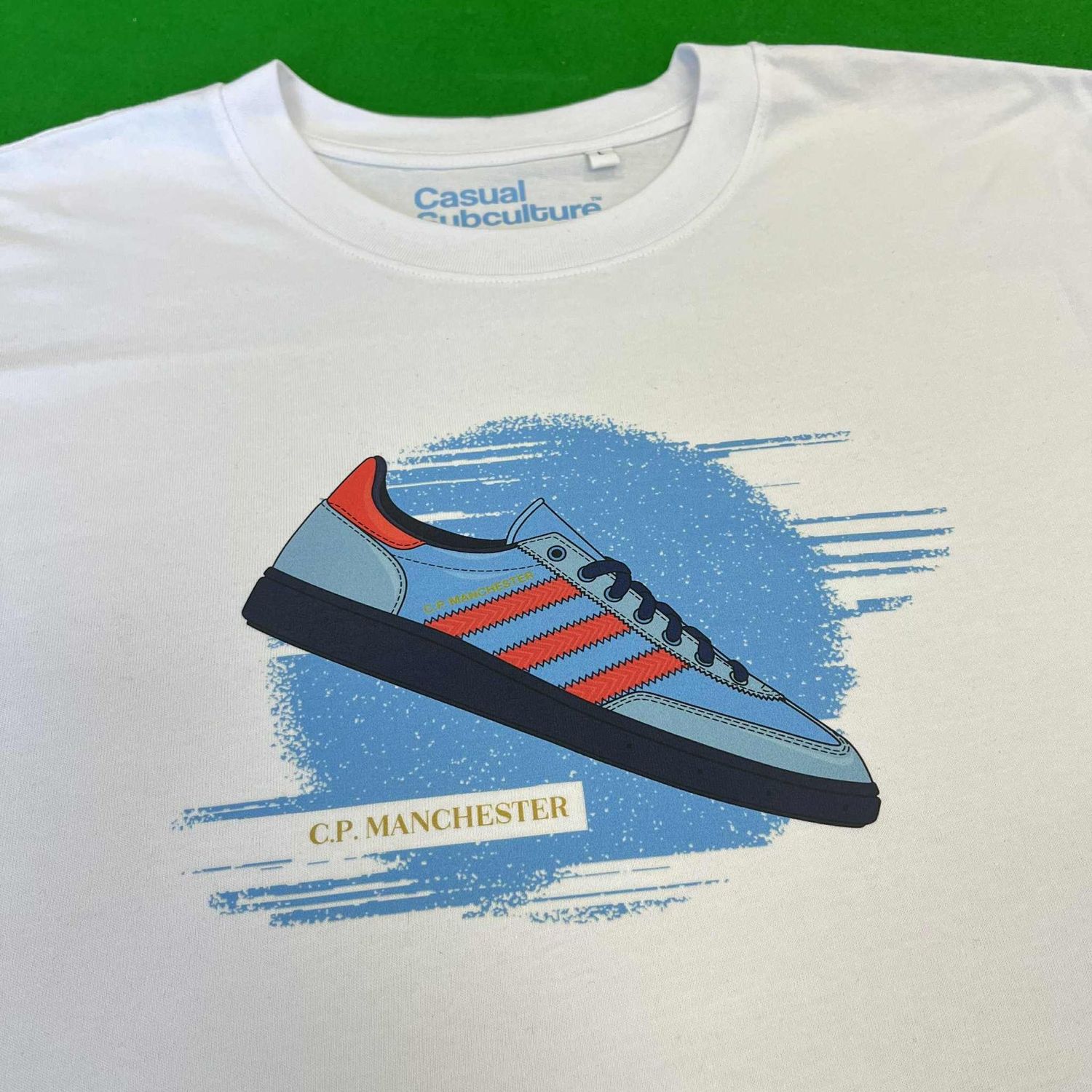 CP Manchester Trainer T Shirt - White - LARGE