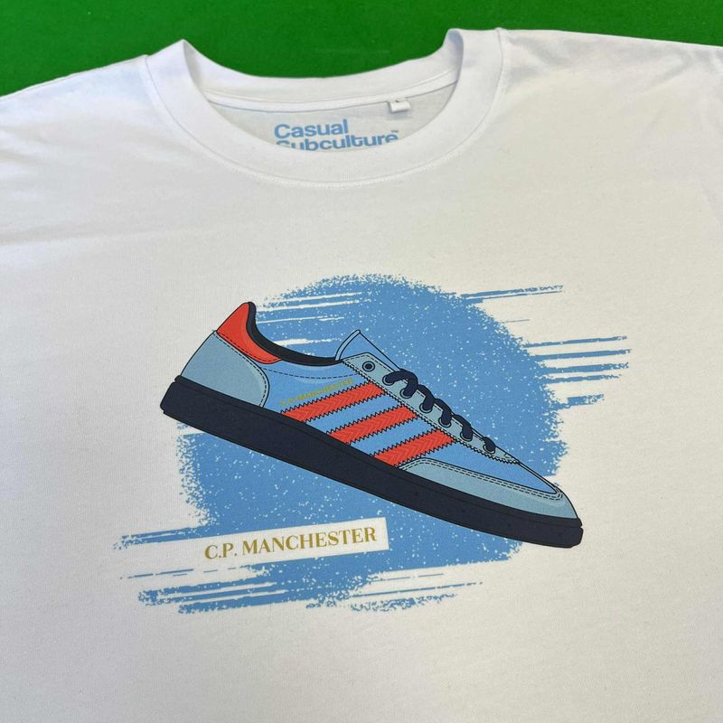 CP Manchester Trainer T Shirt - White - LARGE