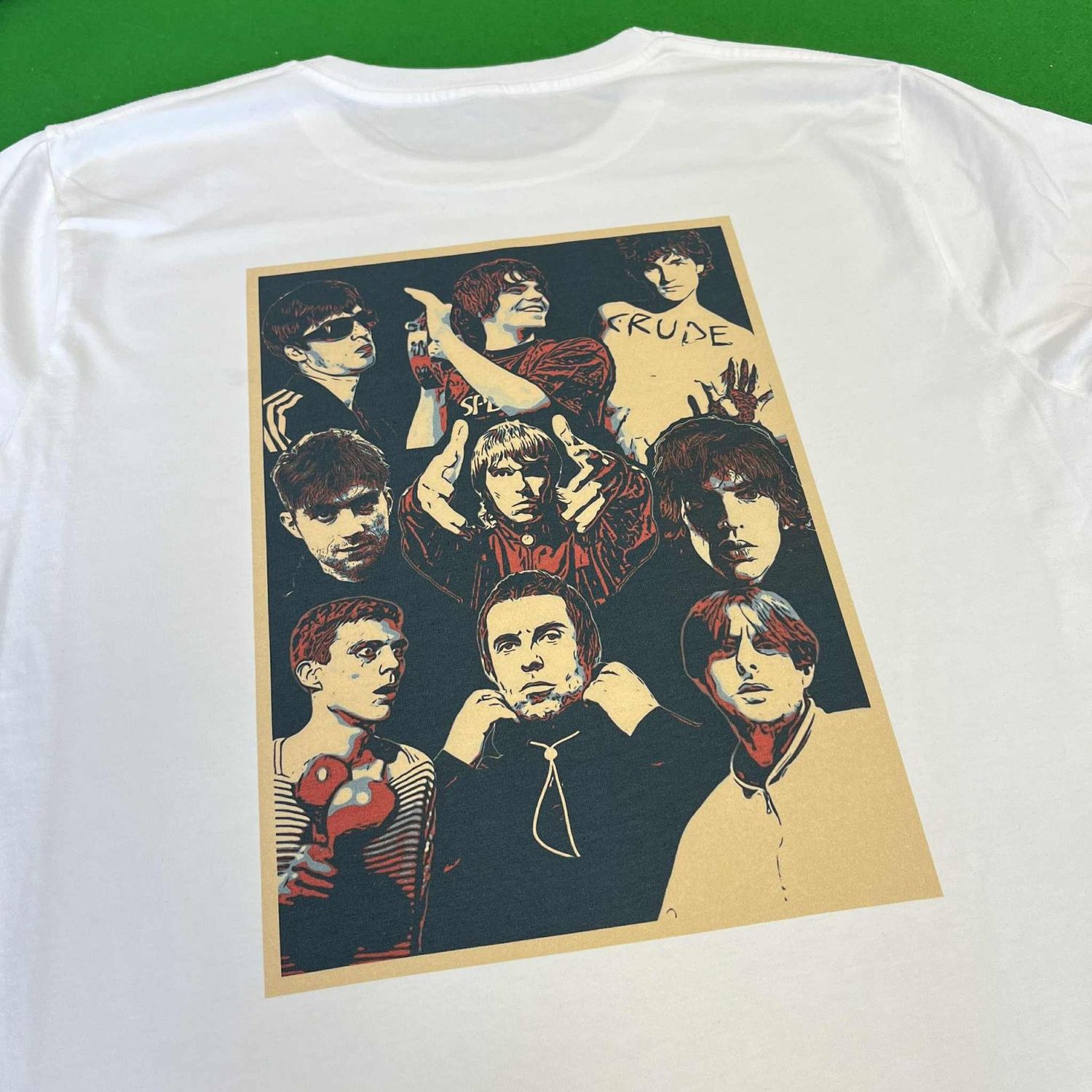Music Icon Backprint T Shirt - White - LARGE