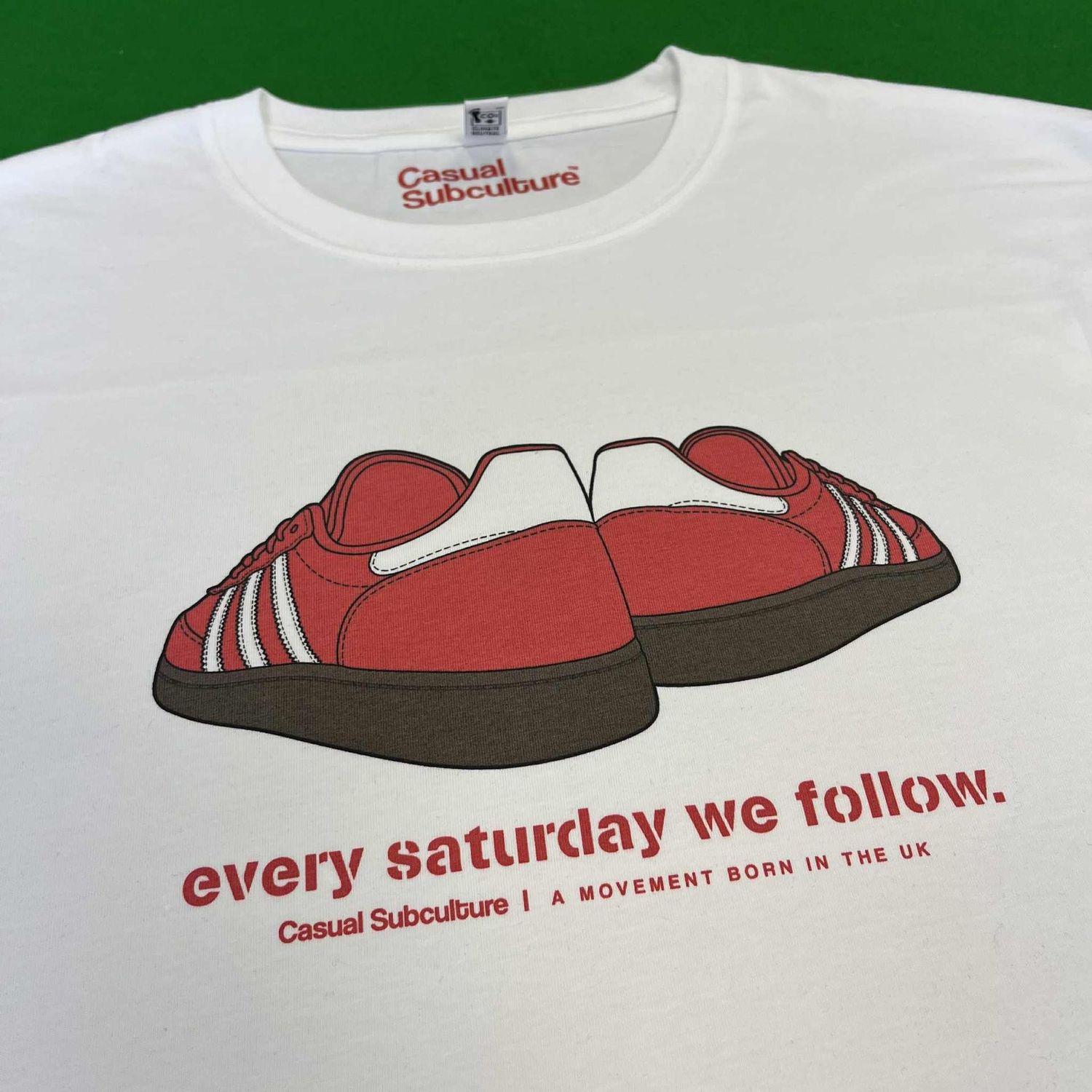 Every Saturday we Follow T Shirt - White - LARGE