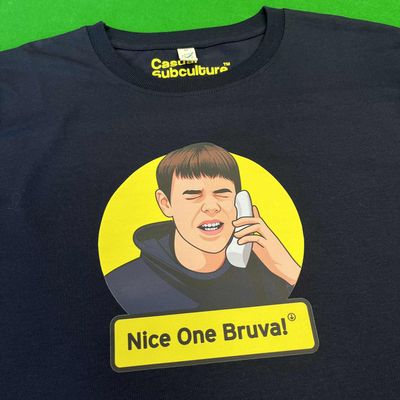 Human Traffic Nice One Bruv! T Shirt - Navy - MEDIUM Human Traffic Nice One Bruv! T Shirt - Navy - MEDIUM