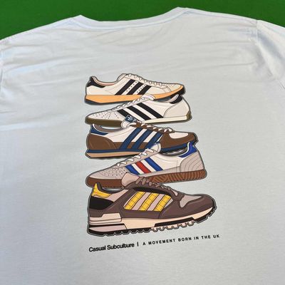 Trainer Stack Backprint T Shirt - Aqua - XL