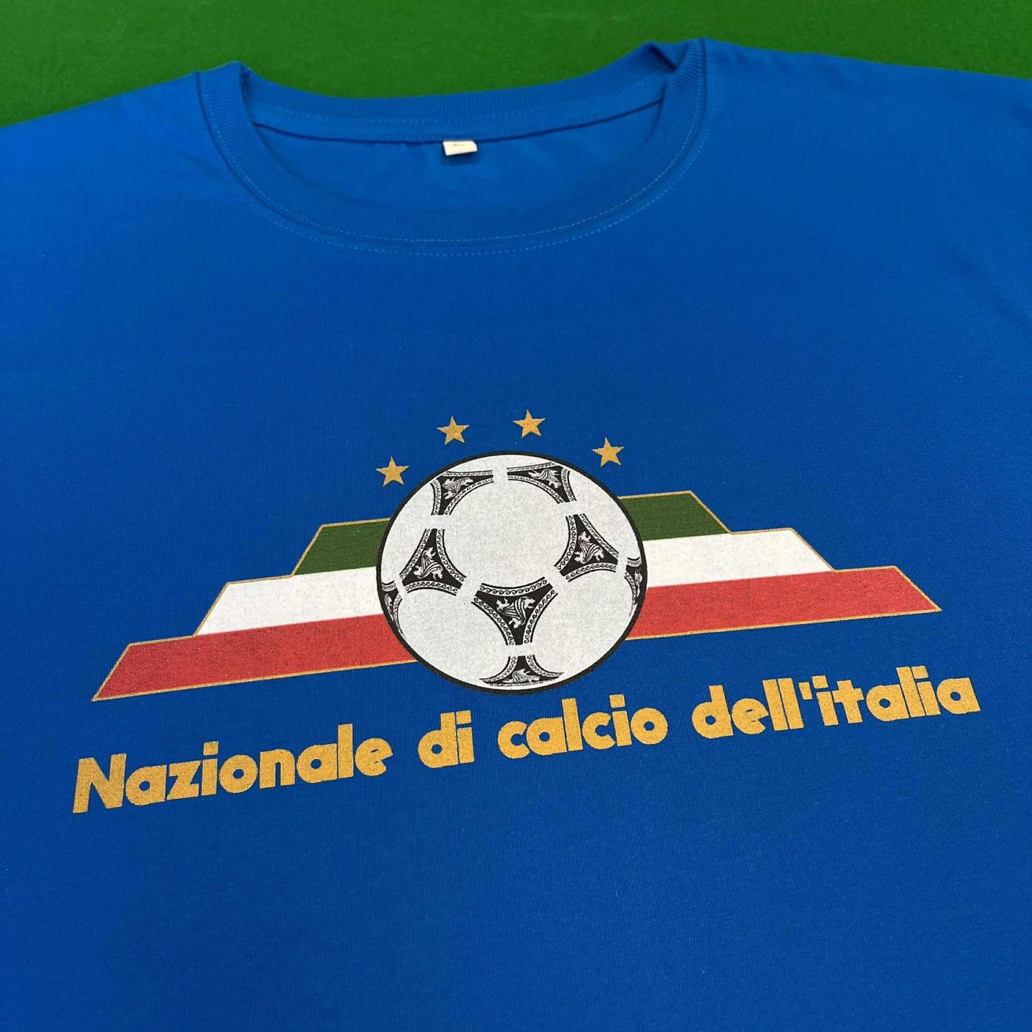 Italia Retro Style T Shirt - Blue - LARGE