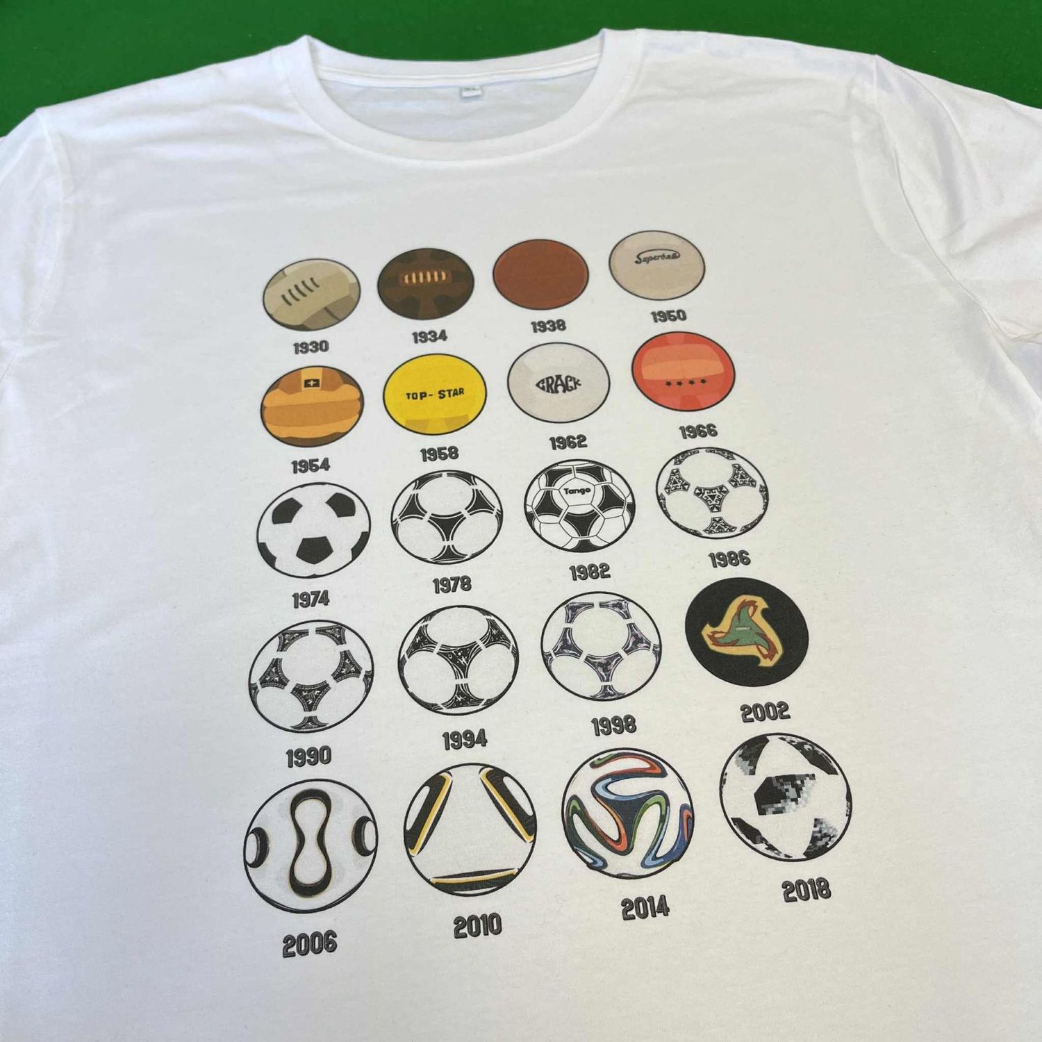 World Cup Footballs T Shirt - White - XL