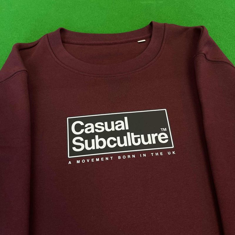 Casual Subculture Box Logo Sweatshirt - Burgundy - LARGE