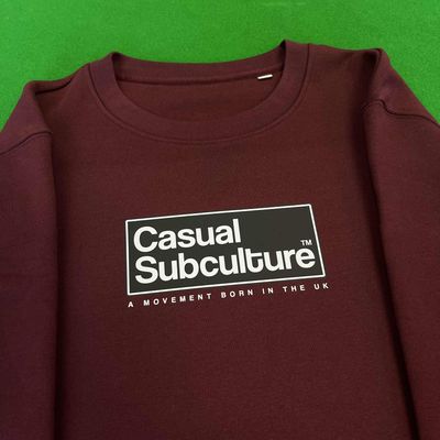 Casual Subculture Box Logo Sweatshirt - Burgundy - LARGE Casual Subculture Box Logo Sweatshirt - Burgundy - LARGE