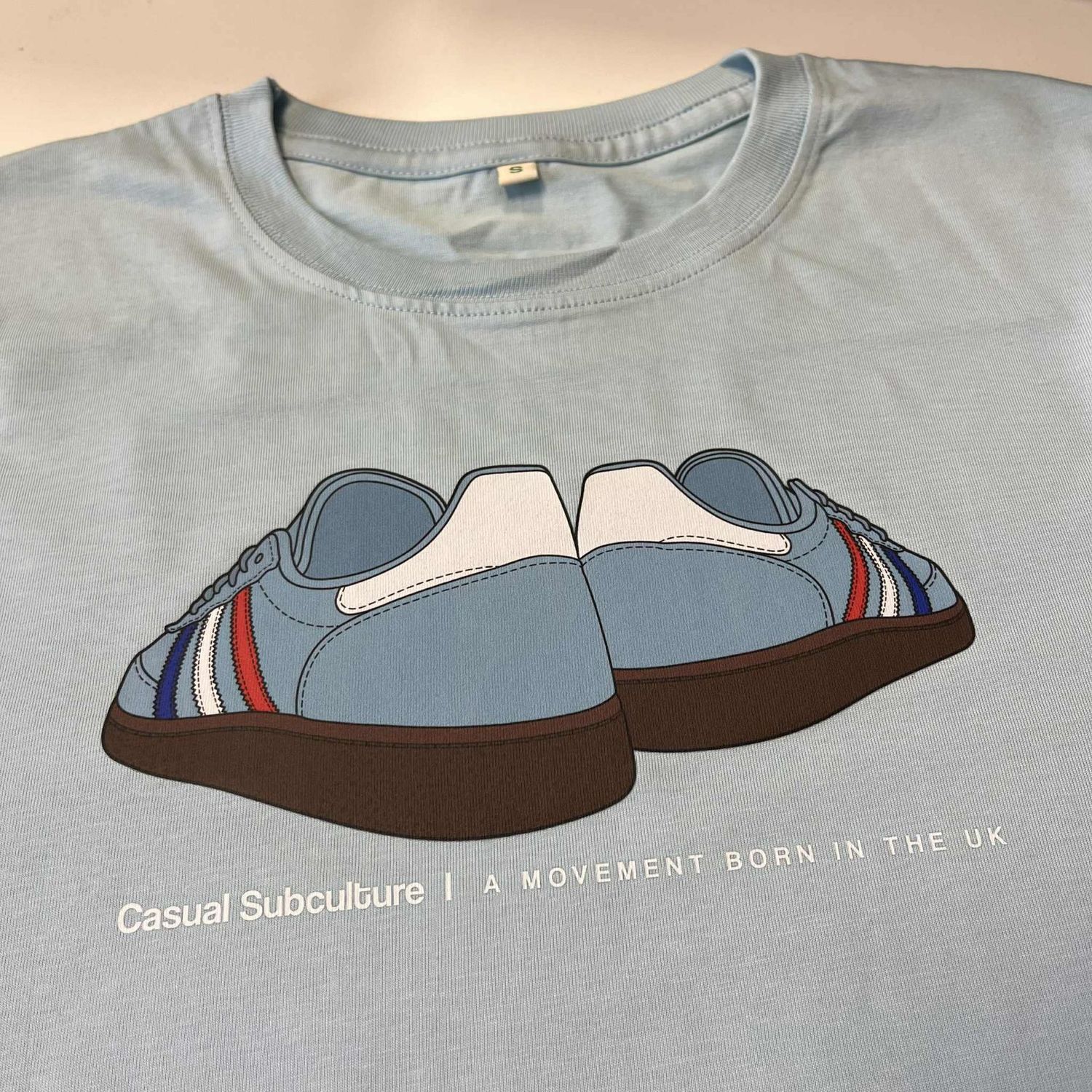 Handball White/Blue/Red T Shirt - Aqua - SMALL