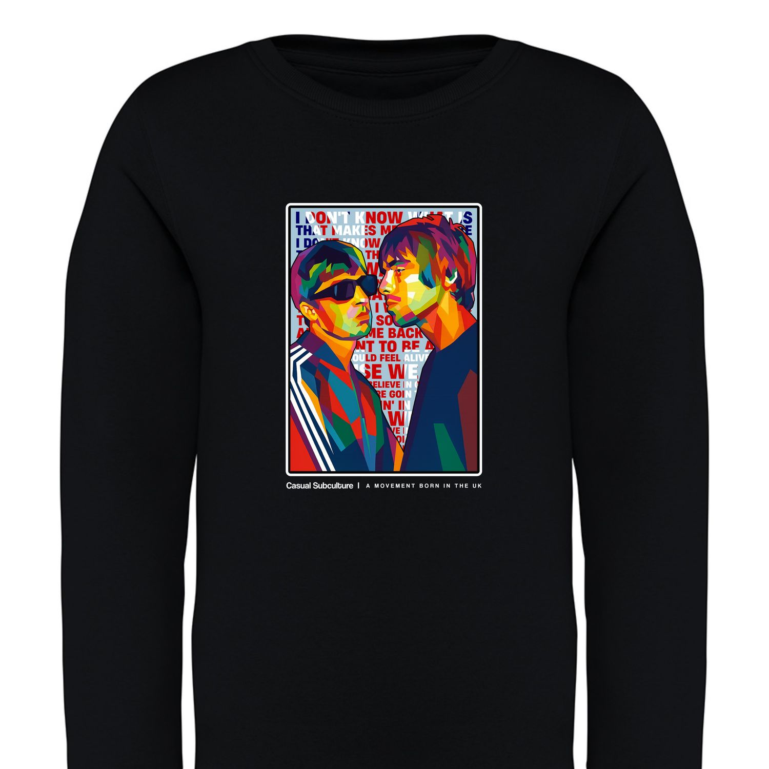 Oasis Liam/Noel Gallagher Pop Art Sweatshirt (Junior), COLOUR: BLACK