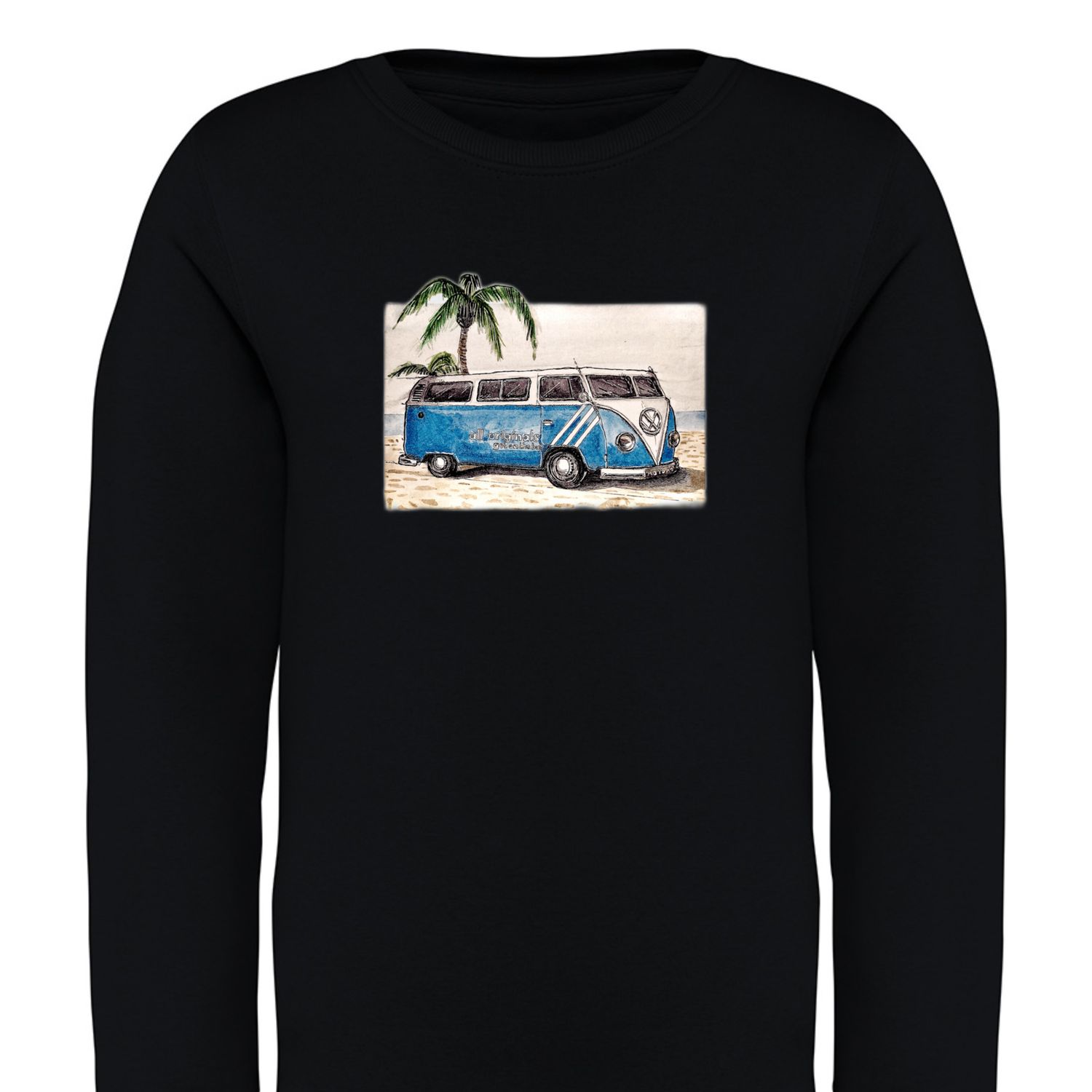 Get on the Bus Campervan Sweatshirt (Junior), COLOUR: BLACK
