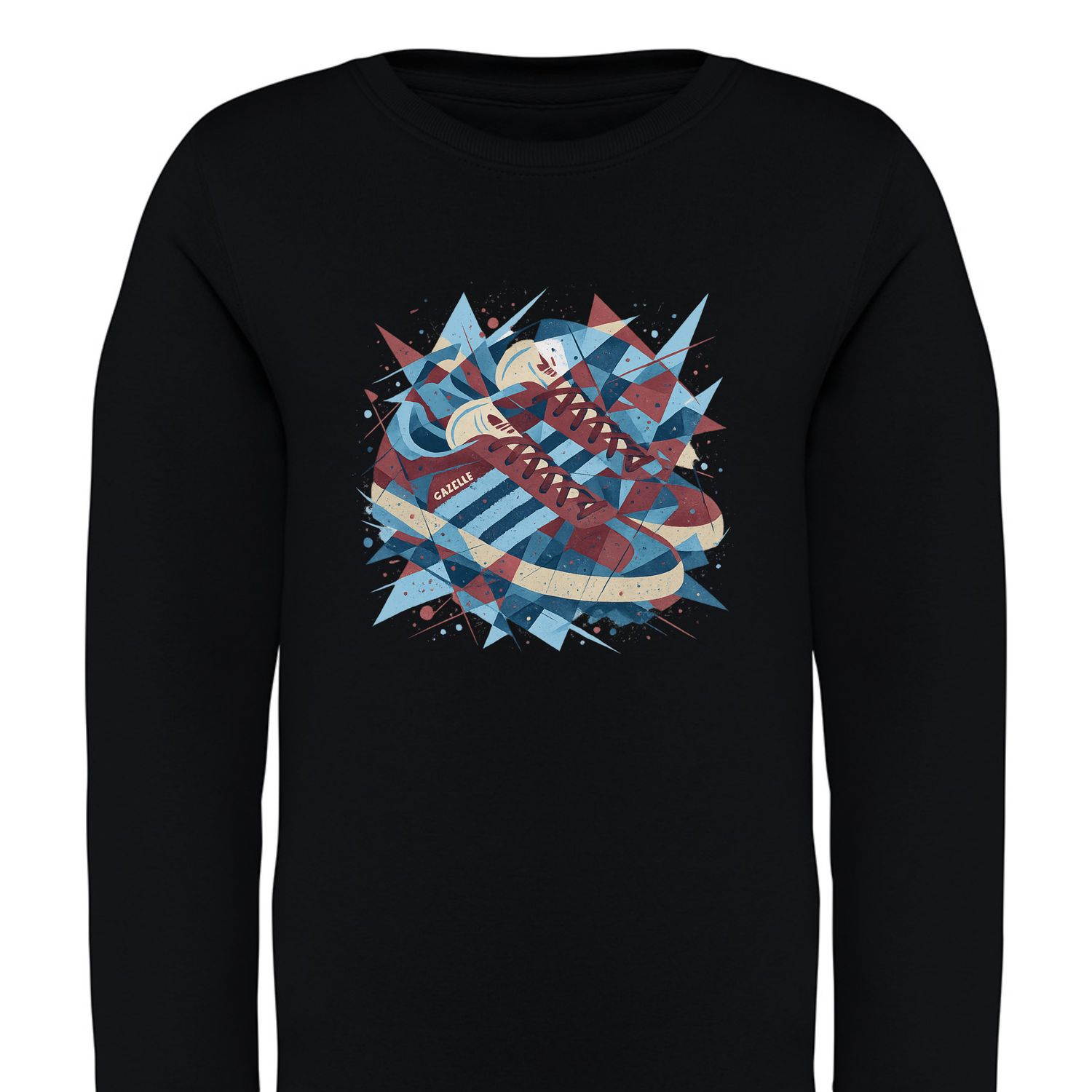 Gazelle Abstract Trainer Sweatshirt (Junior), COLOUR: BLACK