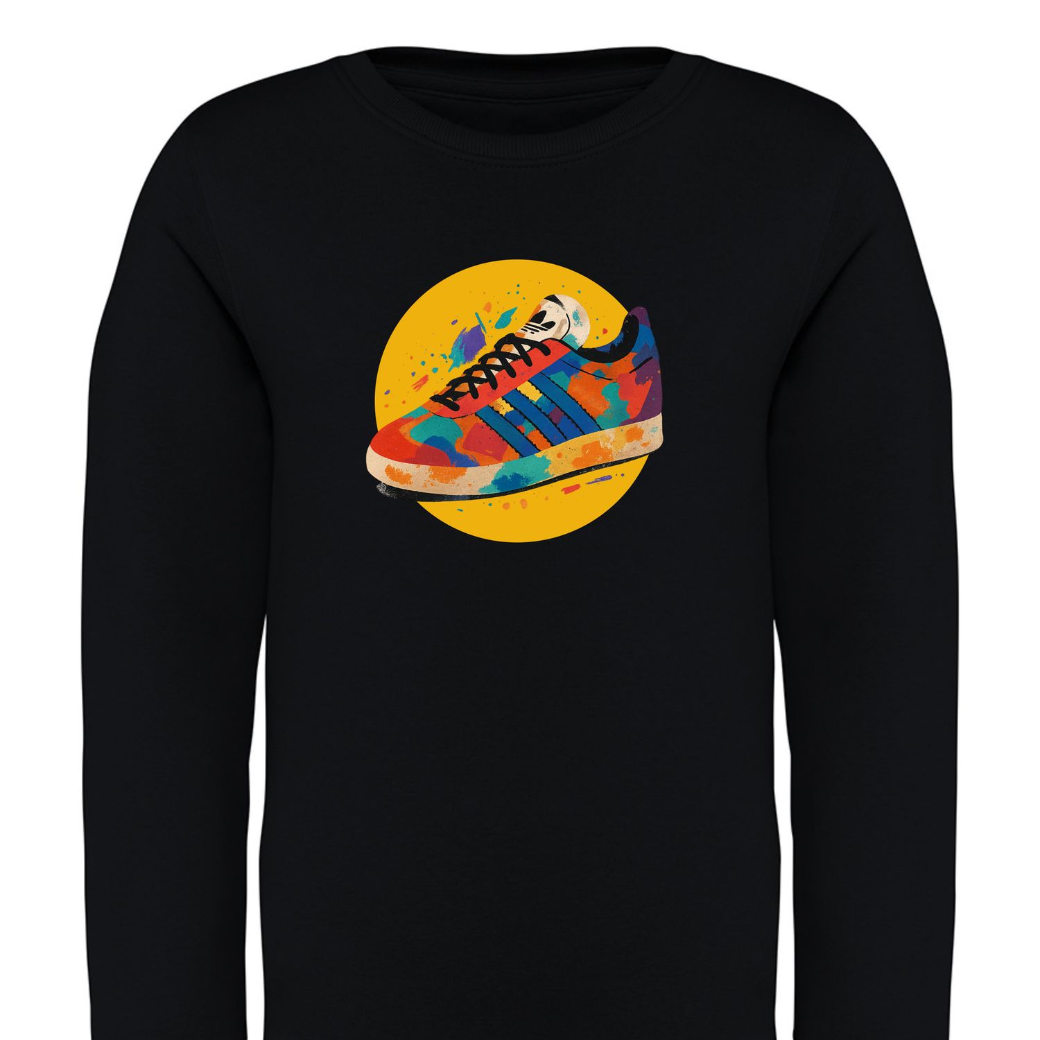 Gazelle Painting Circle Sweatshirt (Junior), COLOUR: BLACK