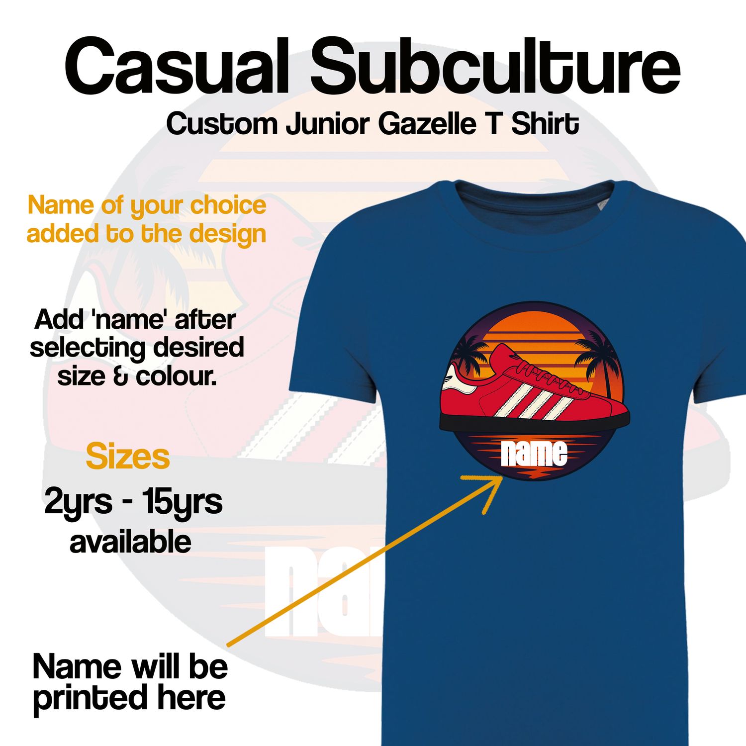 Custom Gazelle Trainer T Shirt (Junior)