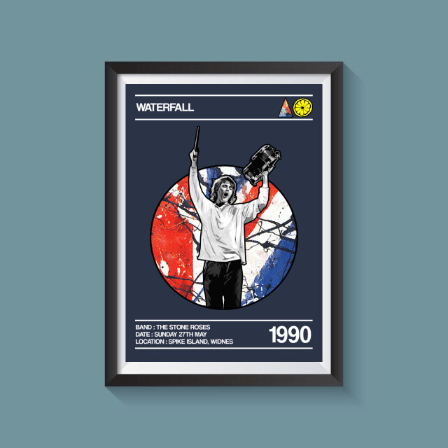 The Stone Roses - Spike Island Navy A4 Print The Stone Roses - Spike Island Navy A4 Print