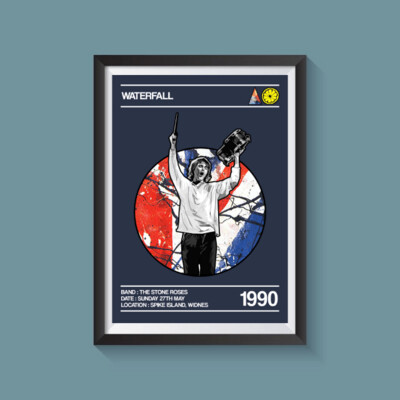 The Stone Roses - Spike Island Navy A4 Print The Stone Roses - Spike Island Navy A4 Print