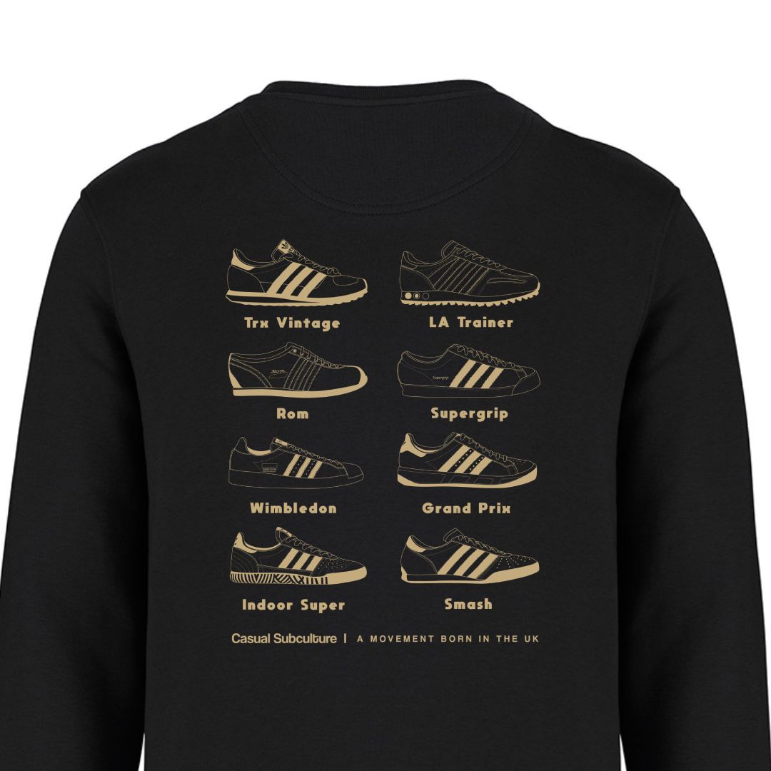 Vintage Trainer Backprint Sweatshirt, COLOUR: BLACK