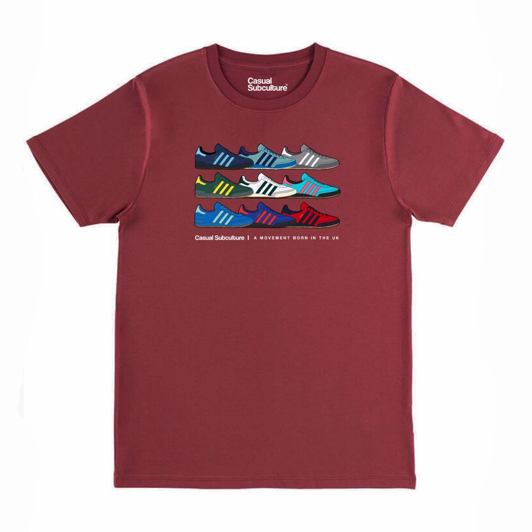 Jeans Trainer T Shirt Jeans Trainer T Shirt, COLOUR: BURGUNDY