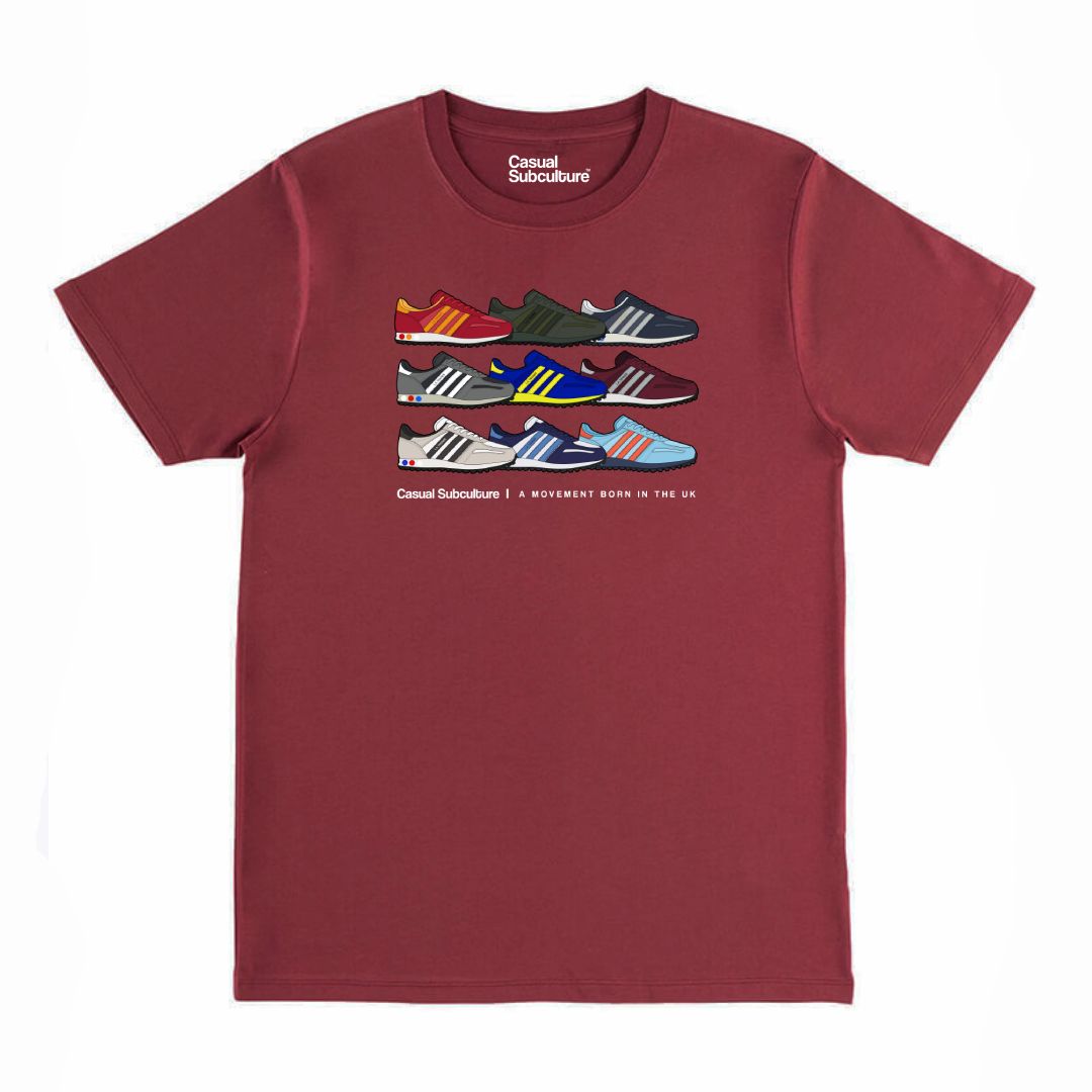 LA Trainer T Shirt LA Trainer T Shirt, COLOUR: BURGUNDY