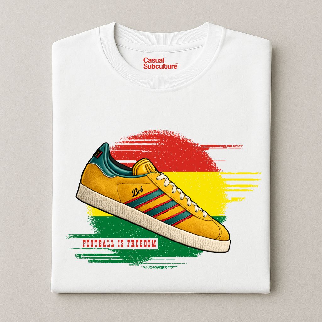 Football is Freedom - Bob Gazelle T Shirt, COLOUR: WHITE