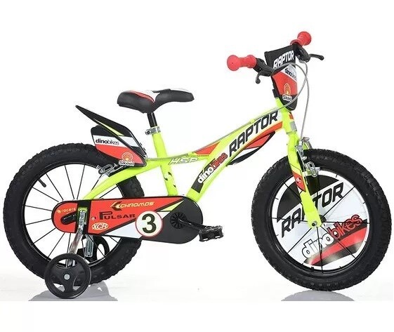 Dino Bikes Bicicletta Raptor Giallo Fluo Misura 16"