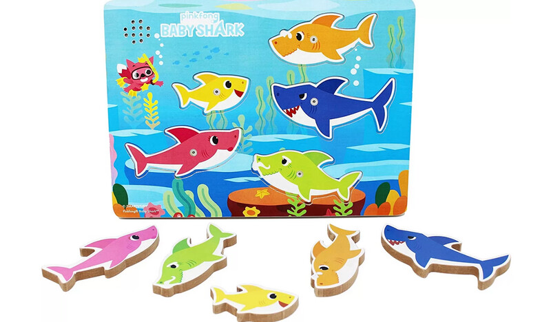 Baby Shark Puzzle a Incastro in Legno Musicale