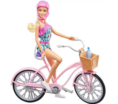 Barbie con Bicicletta Bambola Snodata con Accessori