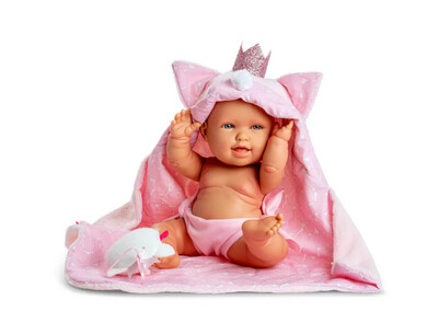 Berjuan Bambola Articolata in Vinile "Andrea Baby Gattino" 38 cm