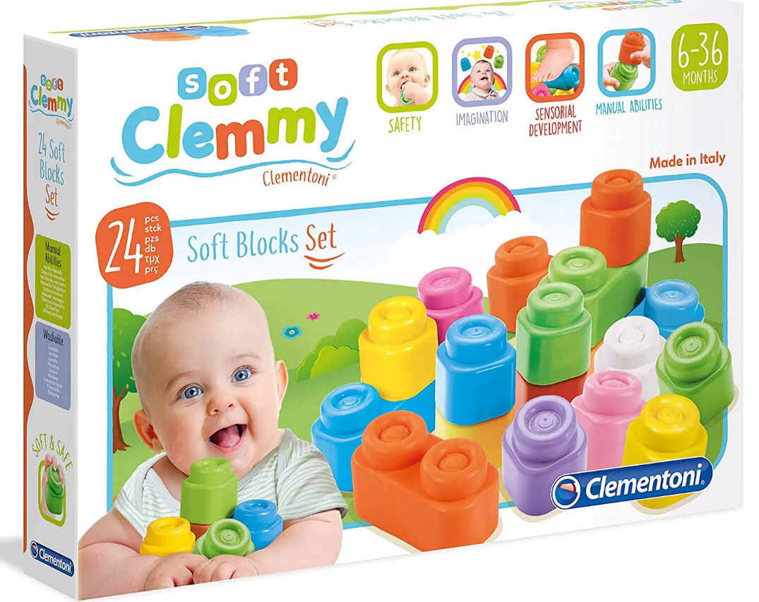 Clementoni Clemmy 24 pezzi Soft Blocks Set