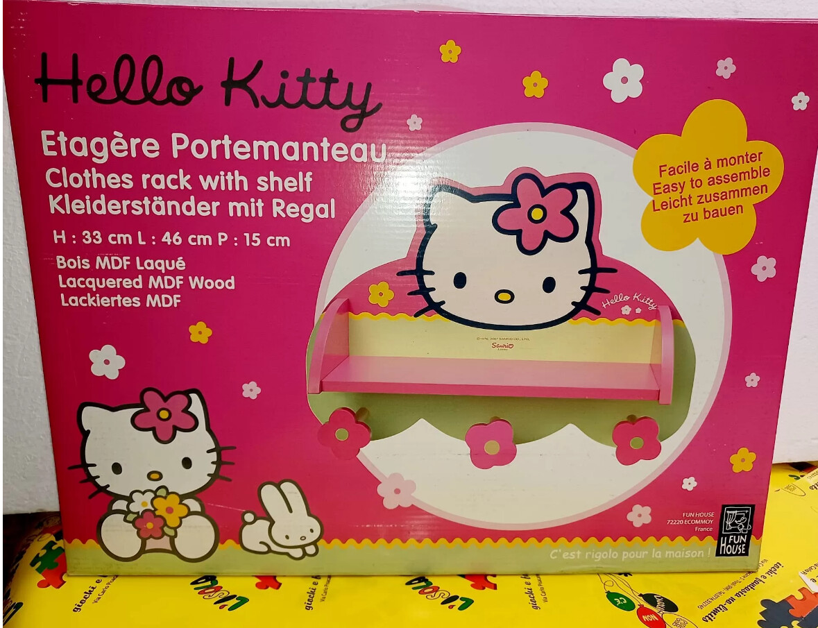 Hello Kitty Appendiabiti In Legno Laccato
