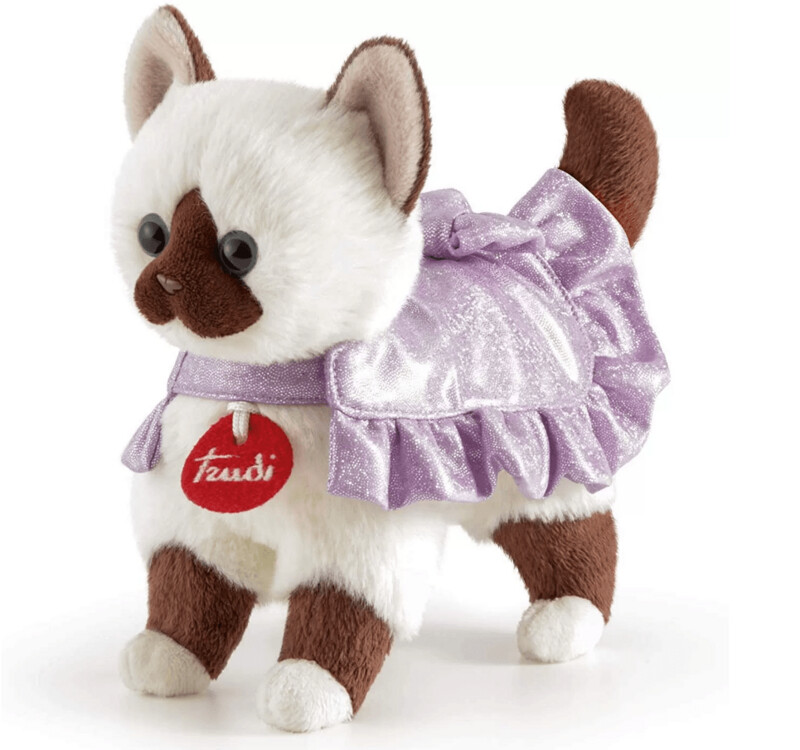 Trudi Peluche Gatto Bianco Lilac Romantic Dress