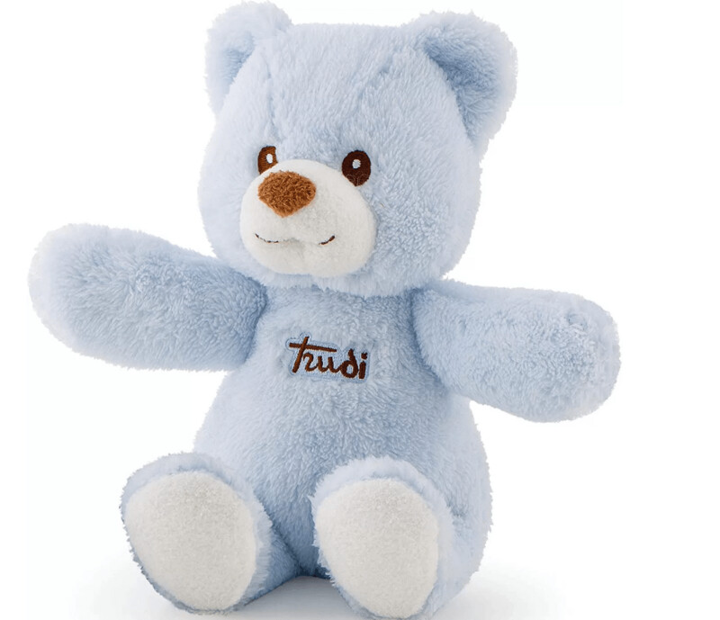 Trudi Peluche Orso Cremino Azzurro 20 Cm con Carillon