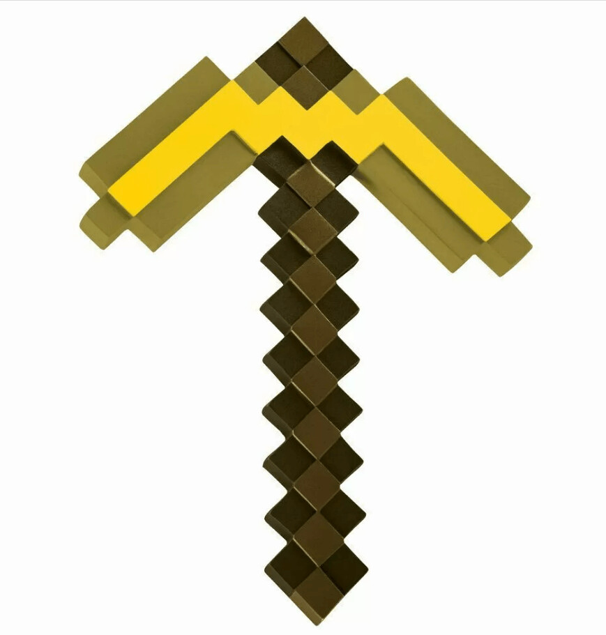 Minecraft Piccone Giallo Carnevale