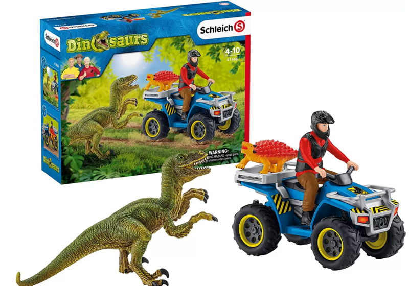 Schleich Dinosauro Con Veicolo e Personaggio 41466