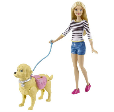 Barbie Bambola A Spasso con i Cuccioli