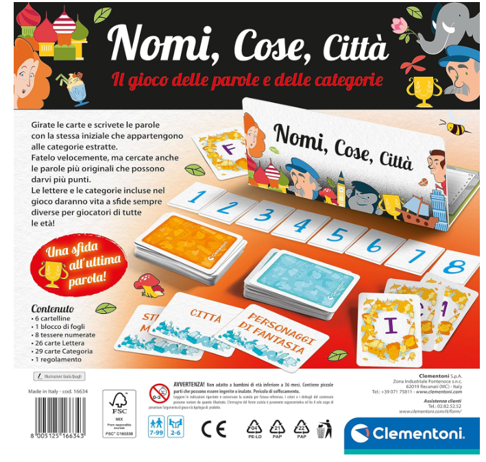 Clementoni Gioco Di Società Nomi Cose Città