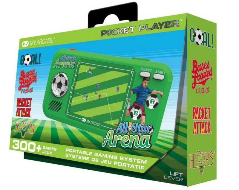 My Arcade All Star Arena Pocket Player - Sistema di gioco portatile con 307 giochi retrò, schermo da 2,7 pollici