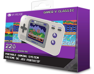 My Arcade Gamer V Classic-Purple: sistema di gioco portatile con 220 giochi, display a colori da 2,5", dimensioni tascabili