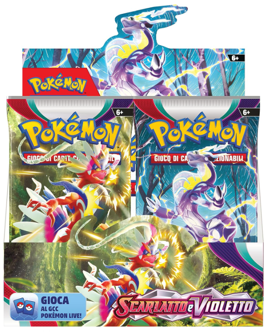 Espositore di buste dell’espansione Scarlatto e Violetto del GCC Pokémon (36 buste di espansione), edizione in italiano