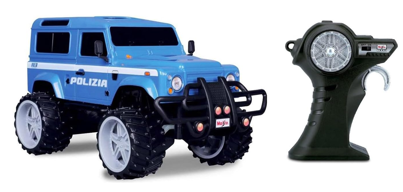 Maisto, Radiocomando Land Rover Defender Polizia 2,4GHz 1:16, fuoristrada telecomandato per bambini Maisto, Radiocomando Land Rover Defender Polizia 2,4GHz 1:16, fuoristrada telecomandato per bambini